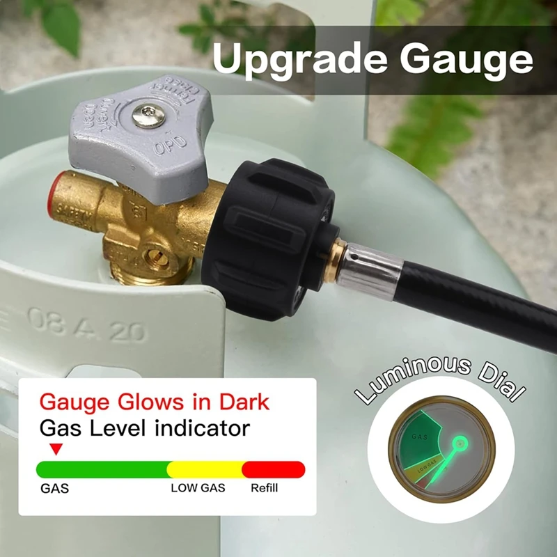 ABGR-36-дюймовый переходной шланг для заправки пропана, кемпинговый гриль высокого давления (вход QCC/тип 1) 1 фунт, разъем адаптера пропанового бензобака