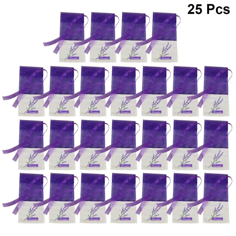 25pcs Empty Lavender Bags Lavender Sachet Bag Fragrance Pouch Floral Printing Fragrance Pouch Sachets Bag for Relaxing Sleeping