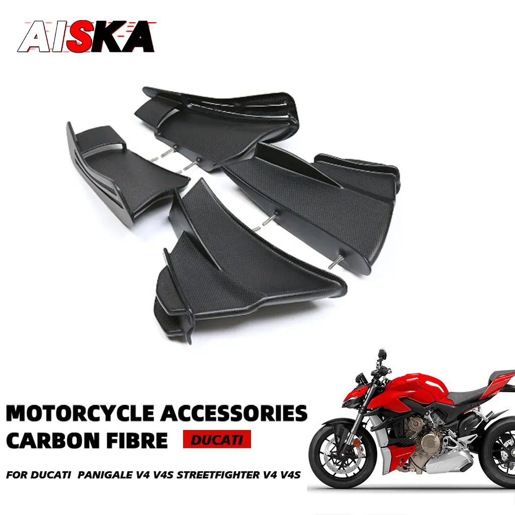 

Carbon Fiber Aerodynamics Winglets Air Deflector Motorcycle Fixed Wing For DUCATI Streetfighter V4 S Panigale V4 V4S 2018 - 2022