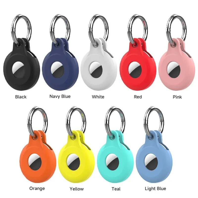 HOT for Air tag Holder for Apple Airtag Case with Keychain Key Ring Siliocne Airtags Cover Luggage Cat Dog Collar Backpack