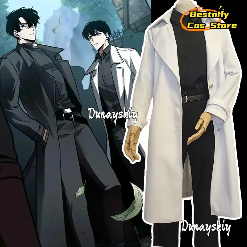 

CosplayOmniscient Reader's Kim Dokja Cosplay Costume Men's White Shirt Roll-Neck Windbreaker Uniform Anime Role-play Unisex Outf