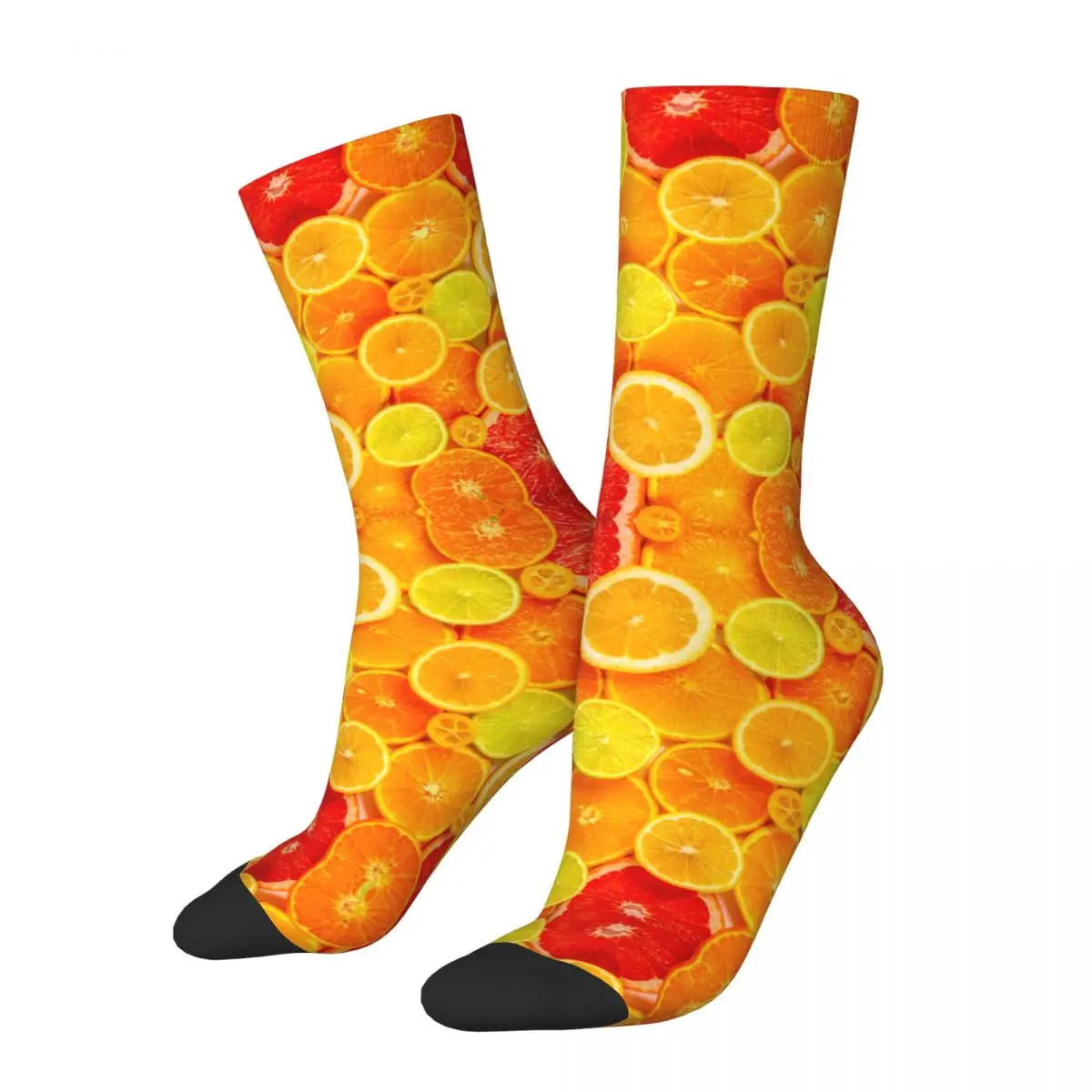 Crew Socks Beautiful Sliced Mixed Citrus Fruits Merch for Unisex Sweat Absorbing Printed Socks All Seasons Birthday Present