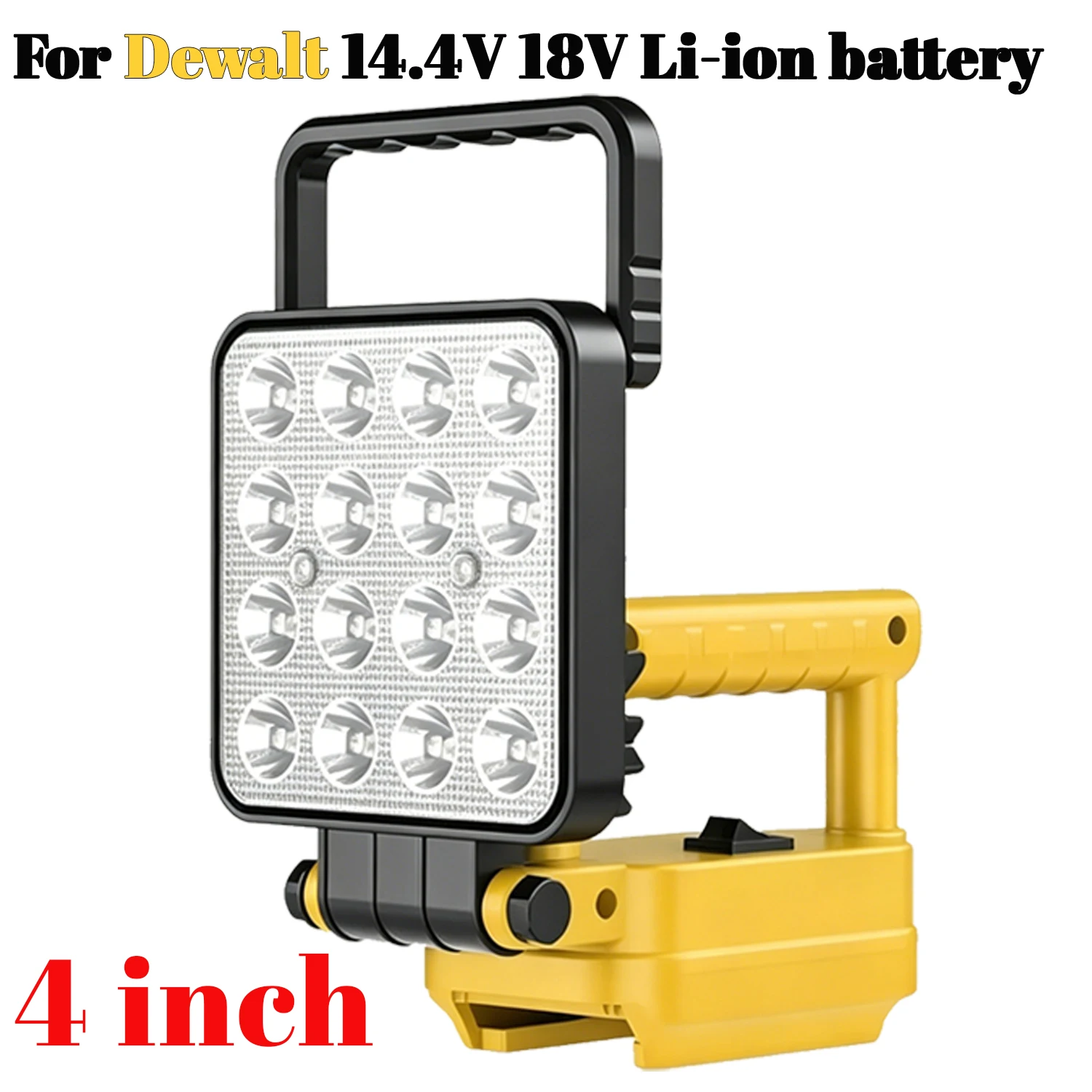 Kabellose LED-Arbeitsleuchte für Dewalt 18-20V Li-Ionen-Akku, Dual-USB, tragbar, verstellbarer Winkel, Griff, Notlicht, ohne Akku – Detail 3