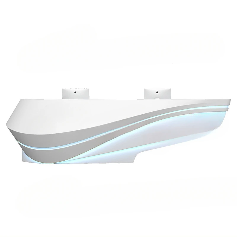 High Quality Beauty Salon Paint Baking Bar Counter Cashier Hotel Company Front Desk Reception Desk Fiberglass