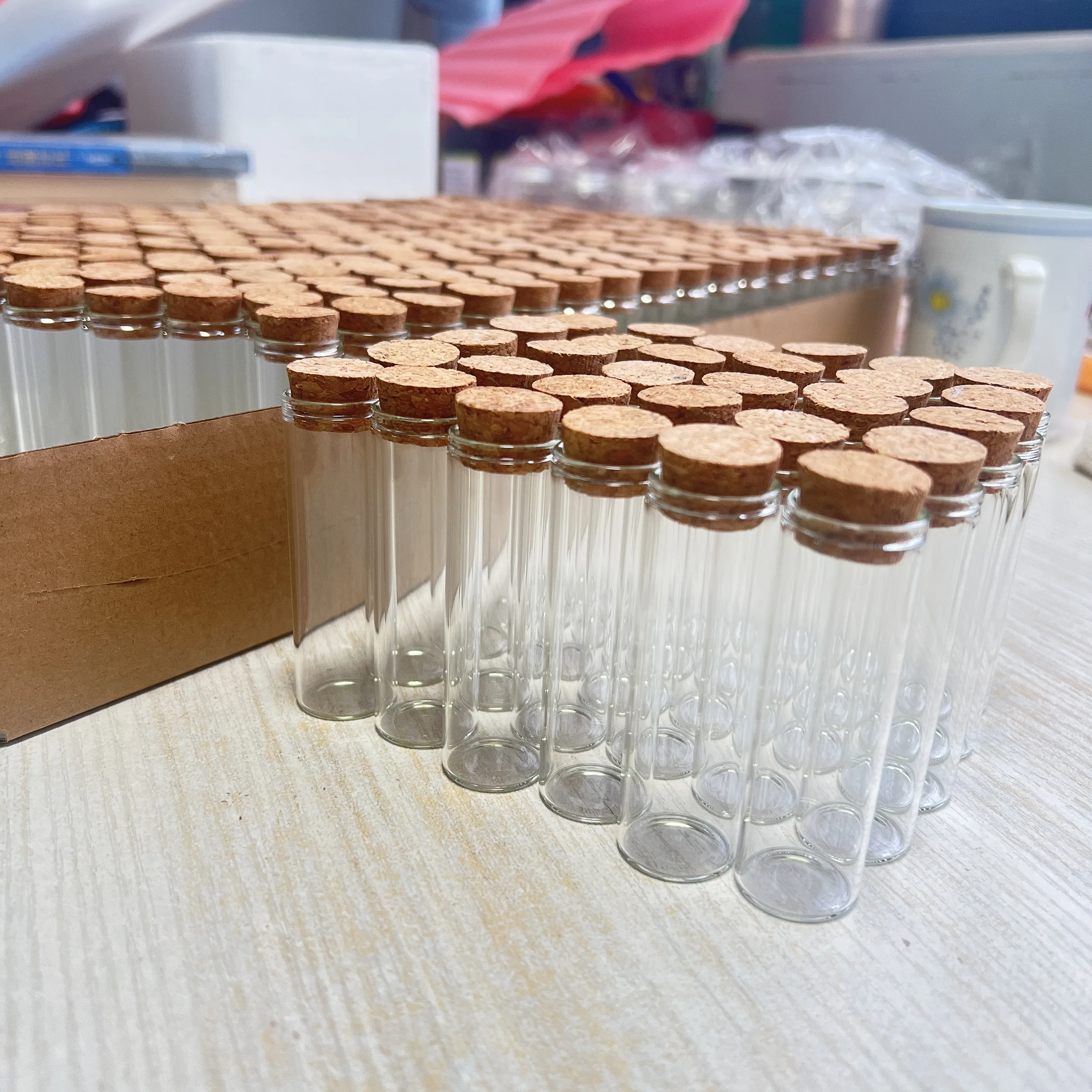 50/100 pcs Candy Glass Bottle 17×22×70mm Glass tube Mini Seeds Bottles Small DIY Party Jars Vials Tiny Bottles wedding Gift