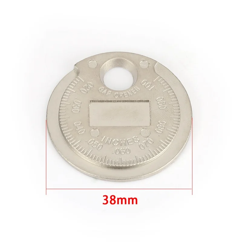 Coin- Type 0.6-2.4mm 0.02-0.10 Inch Spark Plug Gap Gauge Measurement Tool Range Spark Plug Gage Caliber Measuring Tool