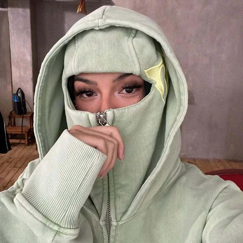 HAni 2025 فانتوم هوديي زمم قبعة مزدوجة بالاكلافا شارة مطرّزة الشارع الشهير الظلام القوطية الوزن الثقيل للجنسين المعتاد Sw ☆ ★ ww