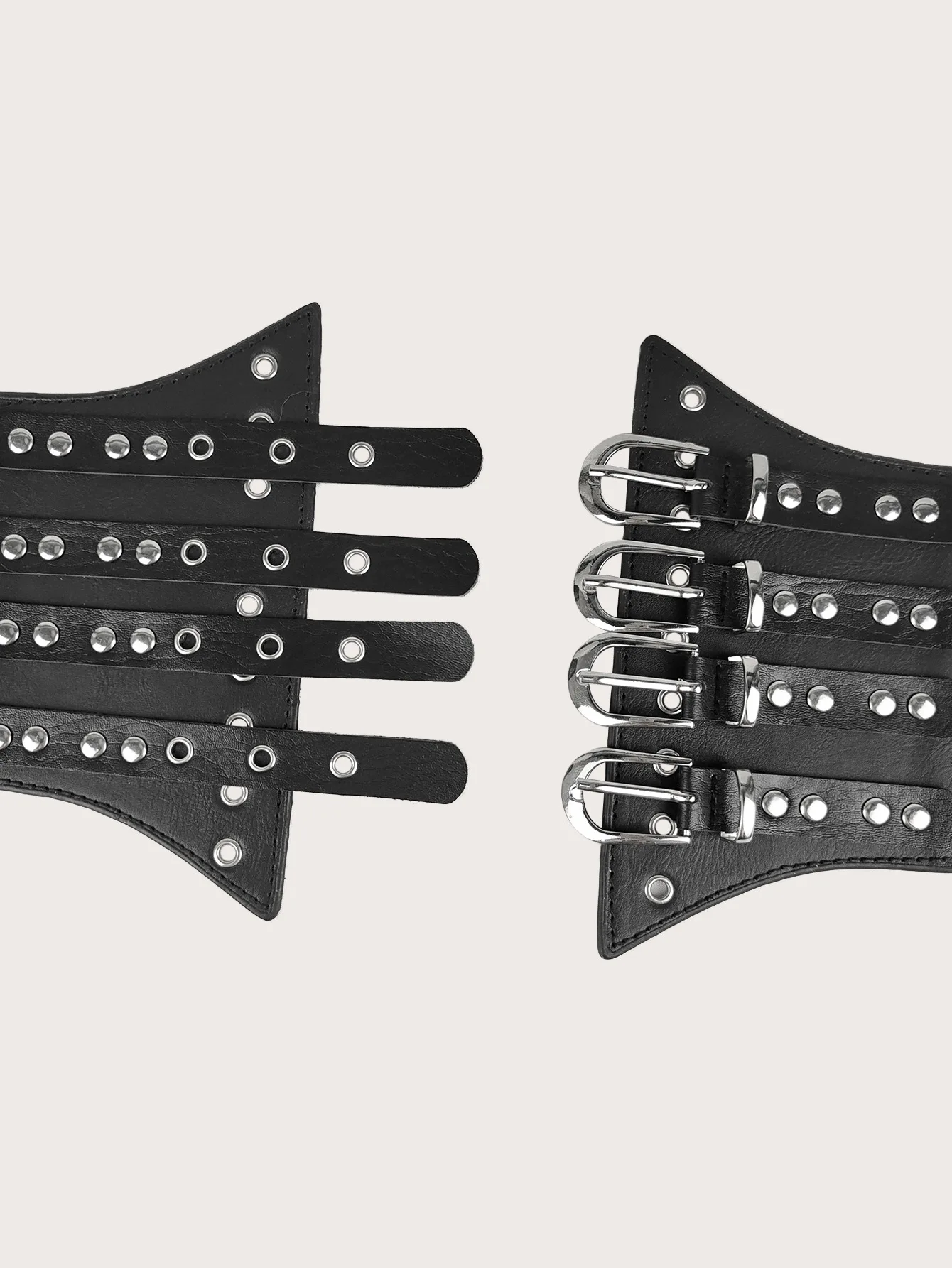 واسعة Y2K الأسود مطاطا مصمم أحزمة للنساء عالية الجودة الإناث الخصر القوطي برشام تمتد مشد حزام فستان Cummerbunds كبير