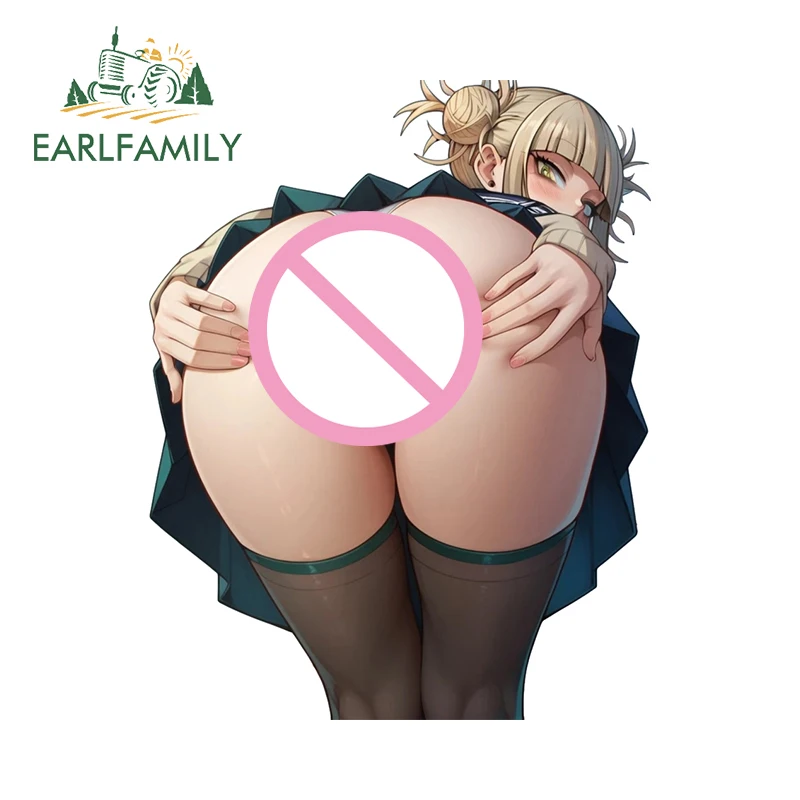 EARLFAMILY for Alluring Toga Butt Close-up Car Stickers Adorable Anime Girl Graphics Decals Sunscreen Car Occlusion Scratch
