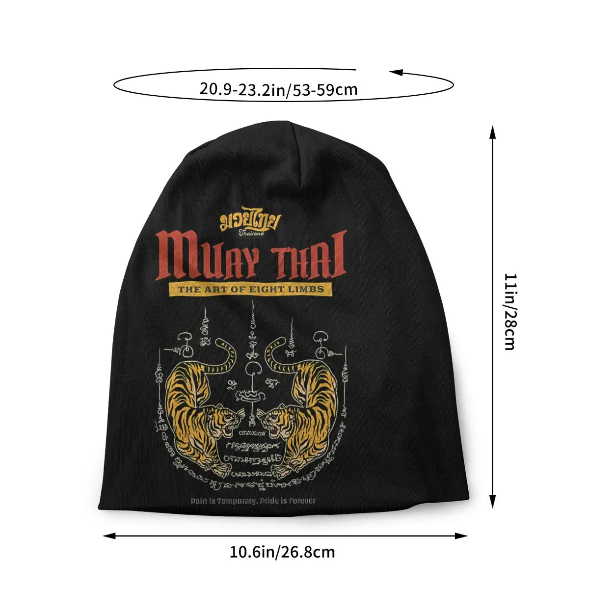 Muay Thai Tiger The Art Of Eight Limbs Poster Bonnet Homme Autumn Spring Thin Skullies Beanies Caps For Men Women Novelty Hats