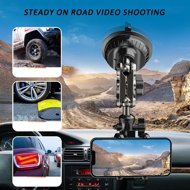 Car Phone Mount Video Recording Universal Magic Arm Suction Car Phone Holder Mount Windshield Window Glass Vlog Shooting