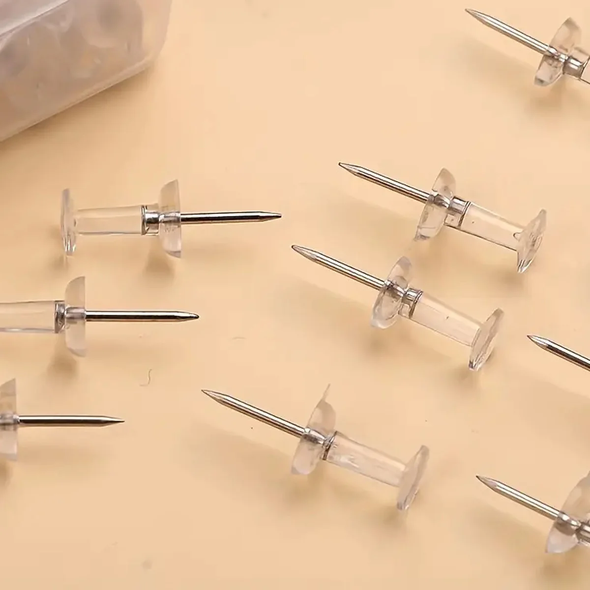 100/200/500/1000pcs PUSH Pins หัวพลาสติกเหล็กผนัง Thumbtacks ภาพวาดเล็บสําหรับ Home Office และโครงการหัตถกรรมพร้อมกล่อง