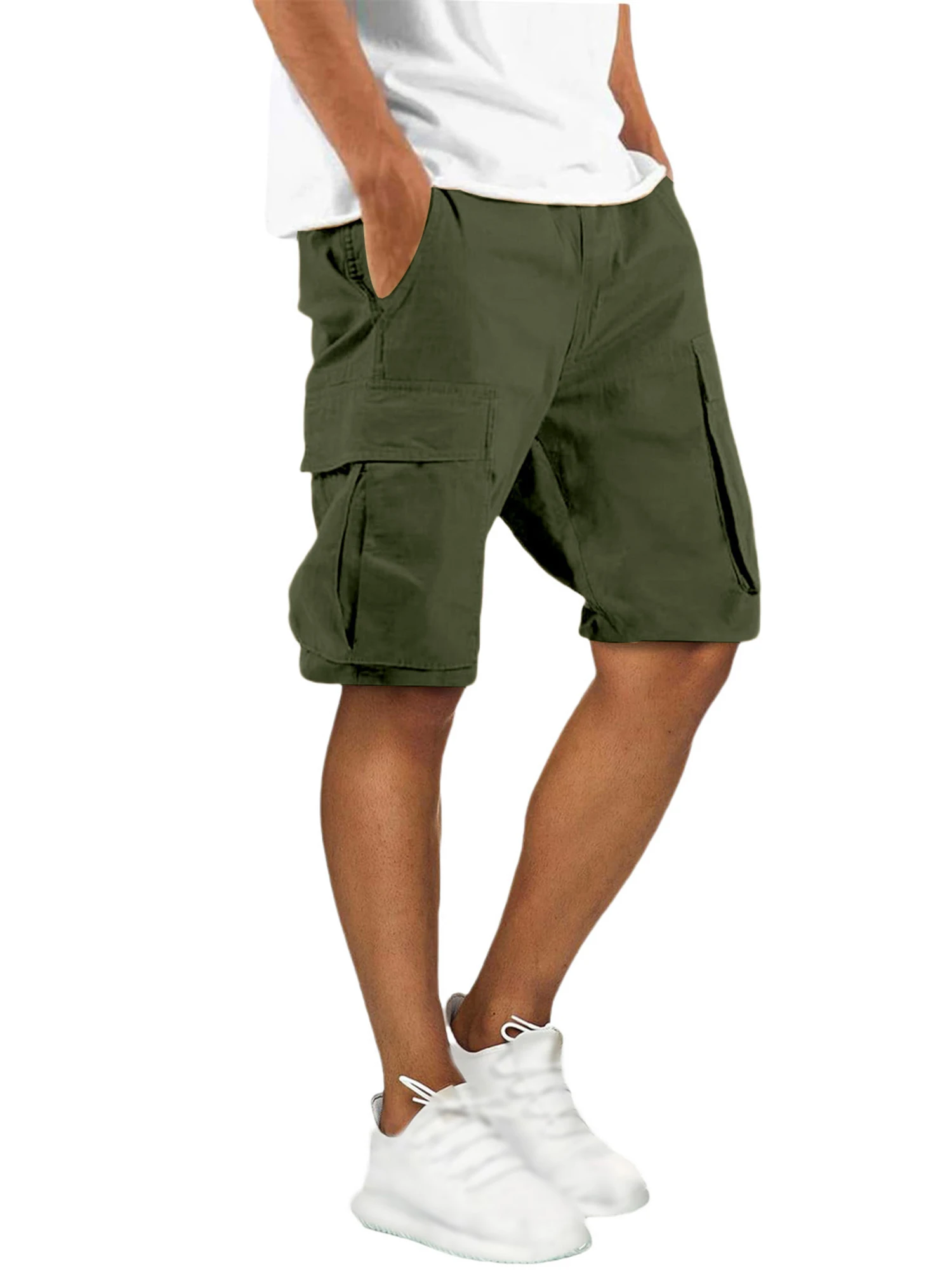 Lichtgewicht, sneldrogende cargoshort voor heren met elastische tailleband en meerdere zakken voor buitenactiviteiten