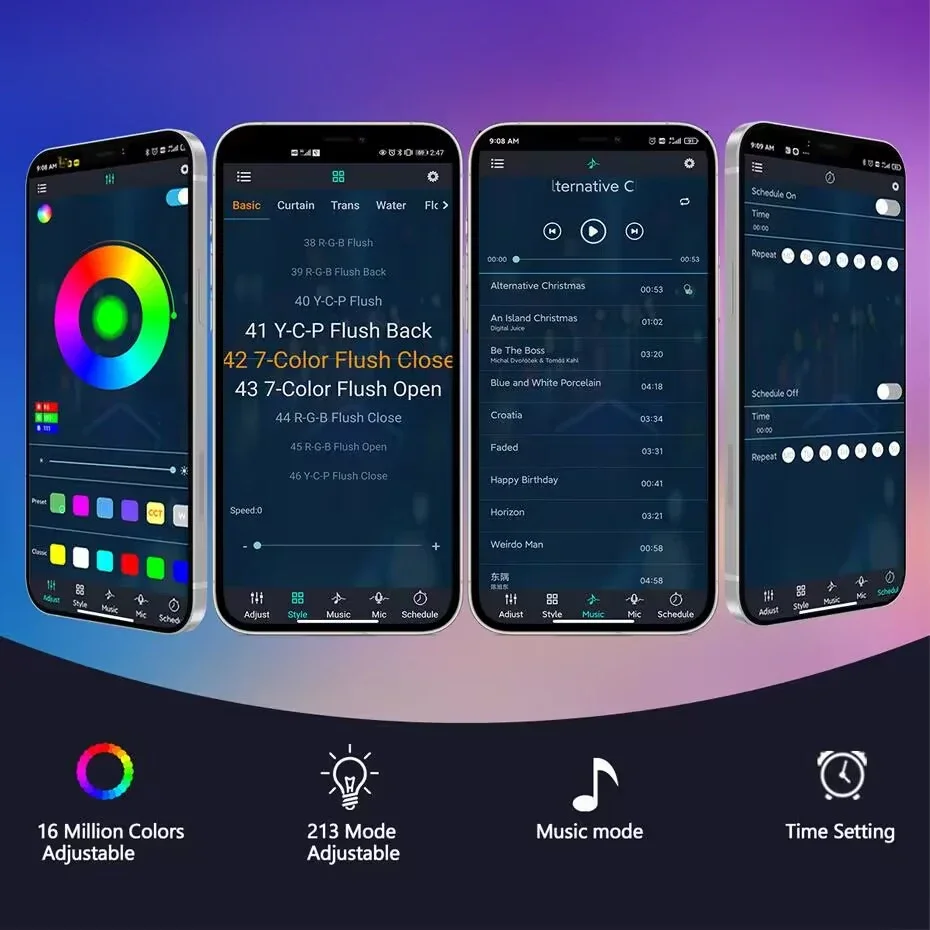 Bluetooth Smart Firework LED Light Strip, Remoto, Interior, Casa, Quarto, Festa, Decoração de Bar, Fadas, Luzes de Natal, DIY