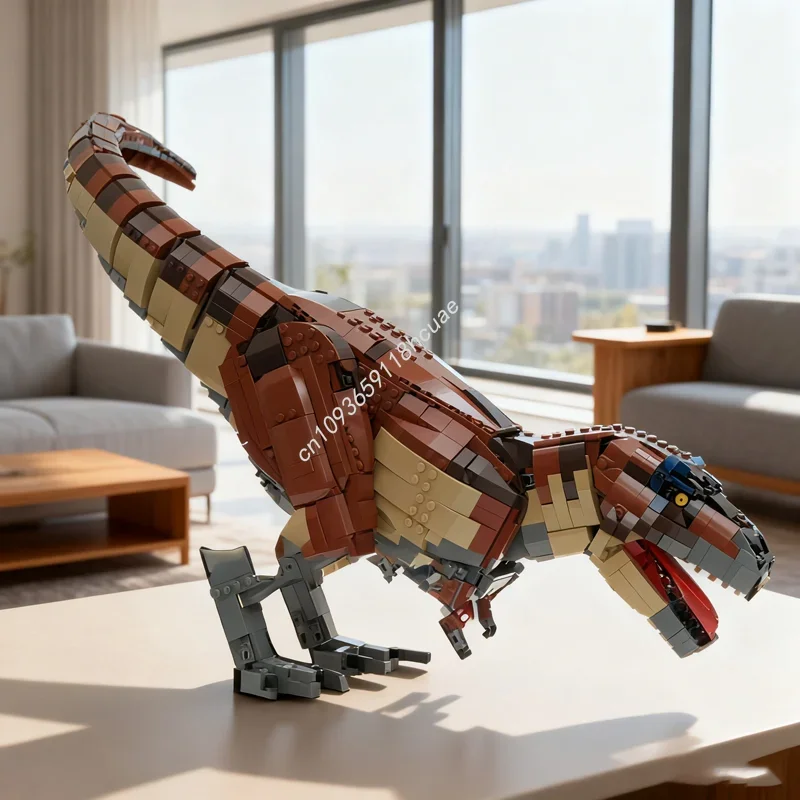 2012 piezas MOC, modelo realista de Tiranosaurio Rex Jurásico, bloques de construcción, regalo de Navidad, juguete de arquitectura, ladrillos de ensamblaje, regalo de cumpleaños para niños