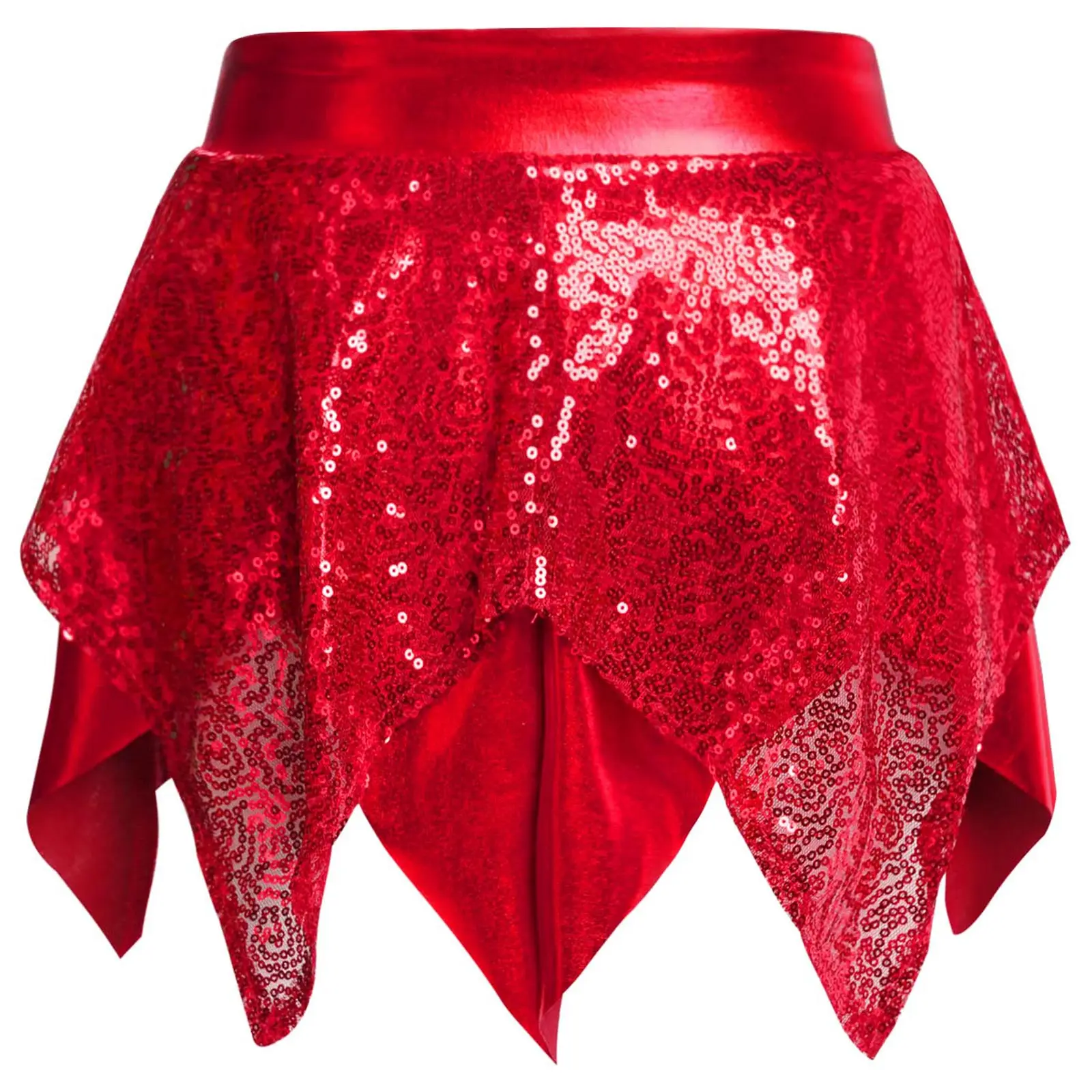 Glänzende Mädchen Rhythmische Gymnastik Jazz Dance Performance Kostüm Pailletten Crop Top Röcke Athletische Activewear Ballett Tanz Outfits – Detail 13