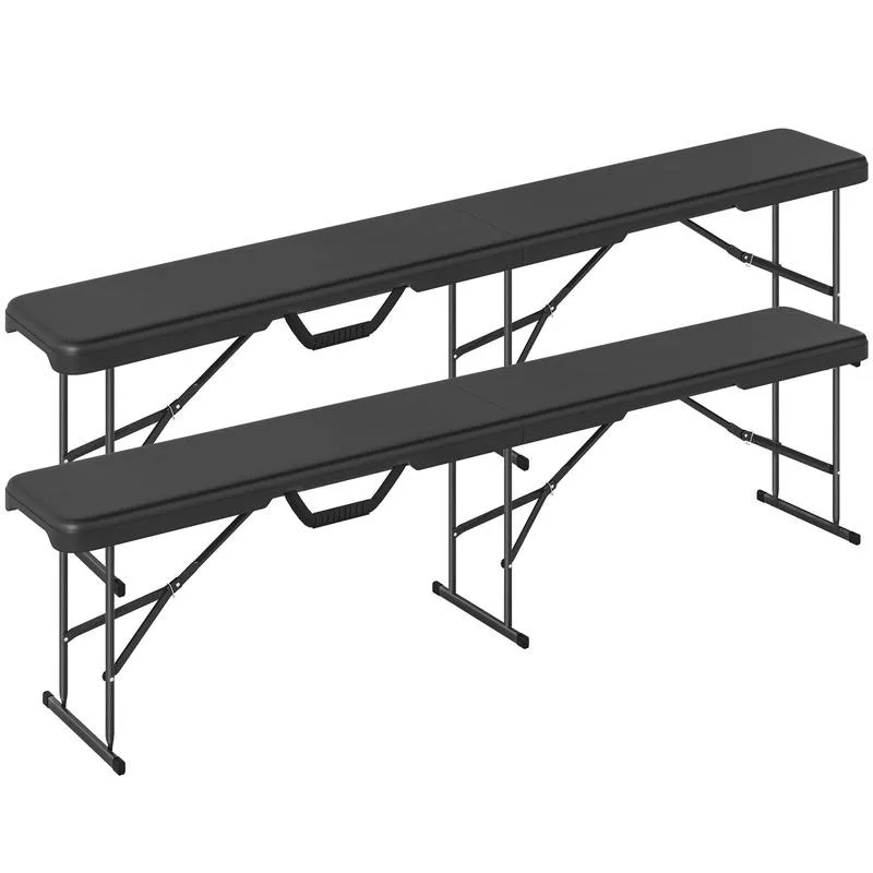 

Camping Bench, Plastic Outdoor Bench, 240 Kg Load Capacity, Black