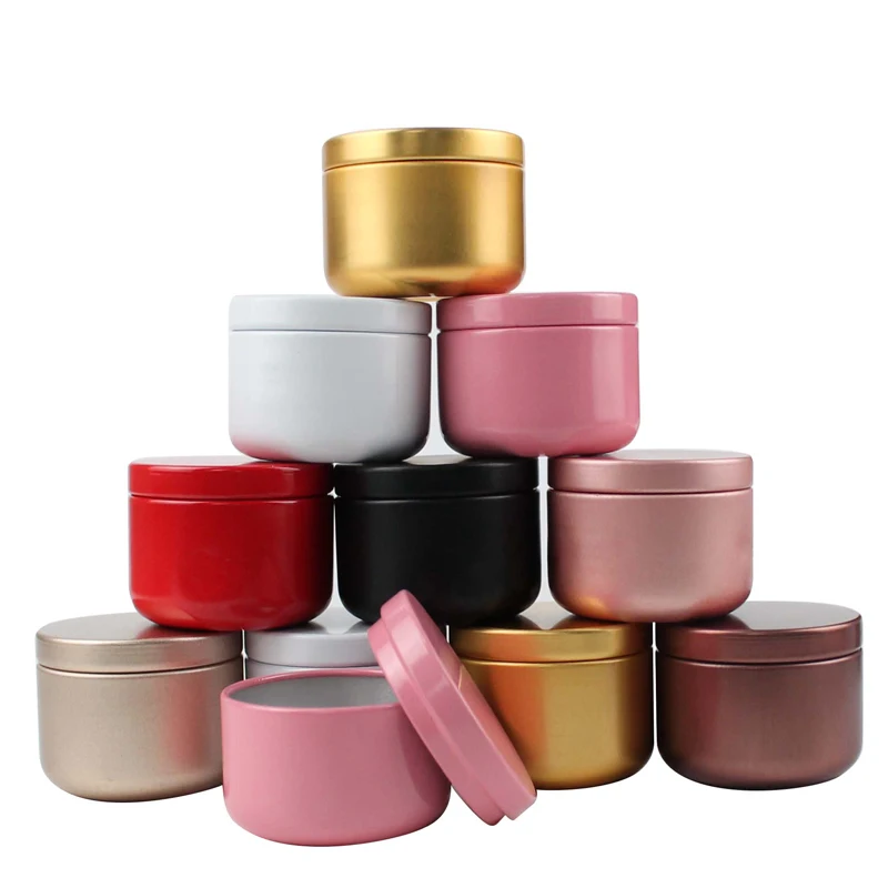 45/60/80/100pcs Aluminum Candle Tin 50ml Round Candle Containers Cosmetic Jars Oil Cream Pot Empty Aromatherapy Sealed Metal Can