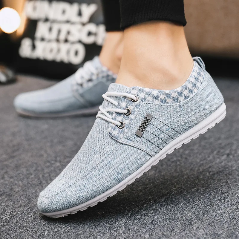 Lace Up Men's Casual Shoe Breathable Flat Shoes Fashion Mens Vulcanized Shoes Versatile Male Shoes Soft Bottom Tenis Masculino