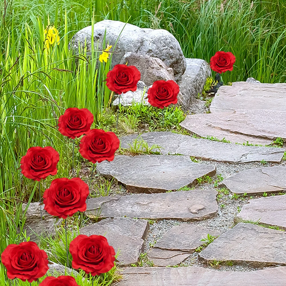 

2pcs Metal Craft Garden Stakes Decorative Flower Stake For Outdoor Patio Lawn Adornment Landscaping Decoration Yard Ornament