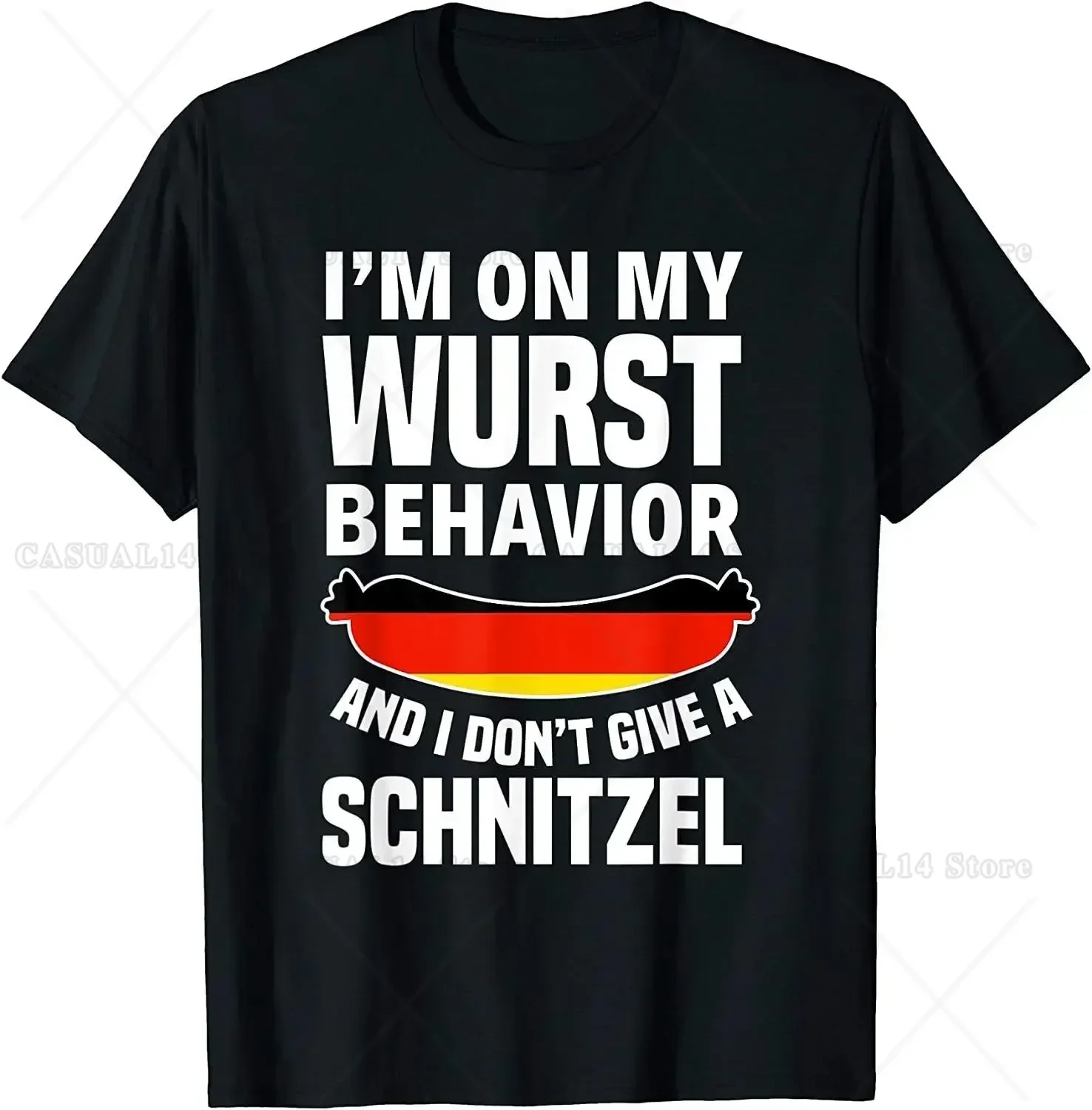 Im on My Wurst Behavior I Hip Hop Germany Cotton T Shirt Men Casual Short Sleeve Tees Tops Dropshipping