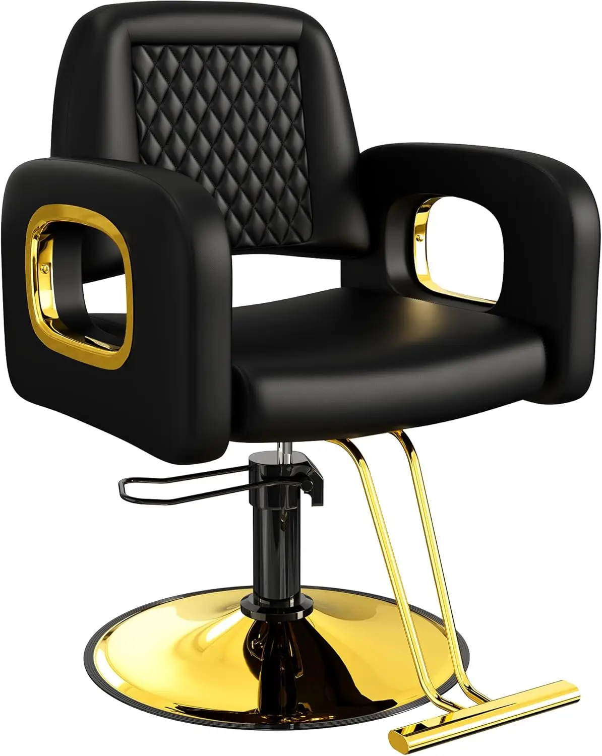 

Black and Gold Salon Chair,360°Swivel Styling Chairs for Hair Stylist, Professional Stylist Chairs,Weight Capacity Up to 330 lbs