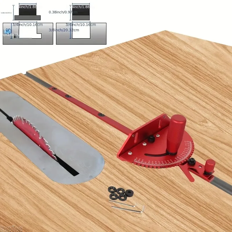 400mm Woodworking Miter Gauge Set, Aluminum Fence Track Stop, Precision Angle Ruler for Table Saw Router