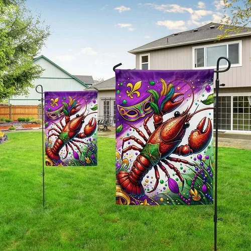Mardi Gras Crawfish Flag Graden Flag XXH LLP LLX uui