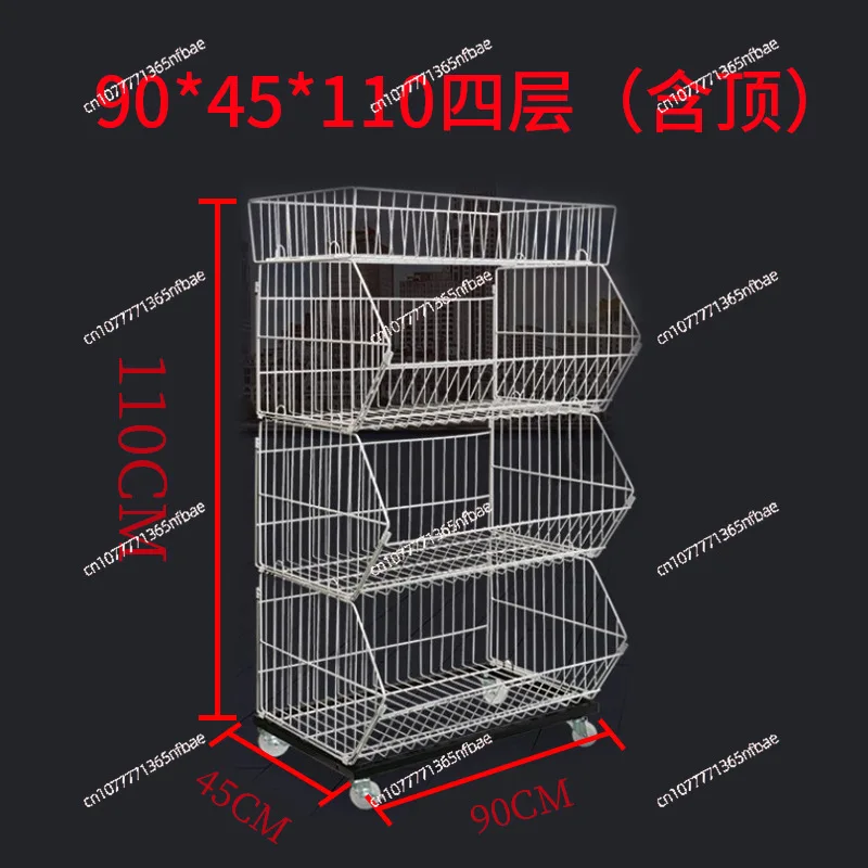 Commercial Inclined Basket Shelving Supermarket Convenience Store Promotion Display Stand for Snack &General Merchandise Storage