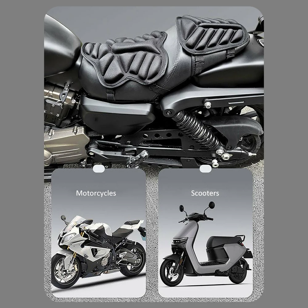 Motorcycle Seat Cushion, 2 PCS Universal Cooling Motorcycle Seat Pad Anti-Slip 3D Seat Cover for Motorcycles Scooters