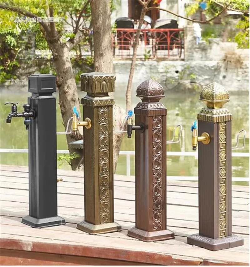 Tuqiu Antique Garden Faucet  Red Bronze Outdoor Faucet Black Outdoor Stand Faucet Outdoor Mixer Column Tap Single Cold