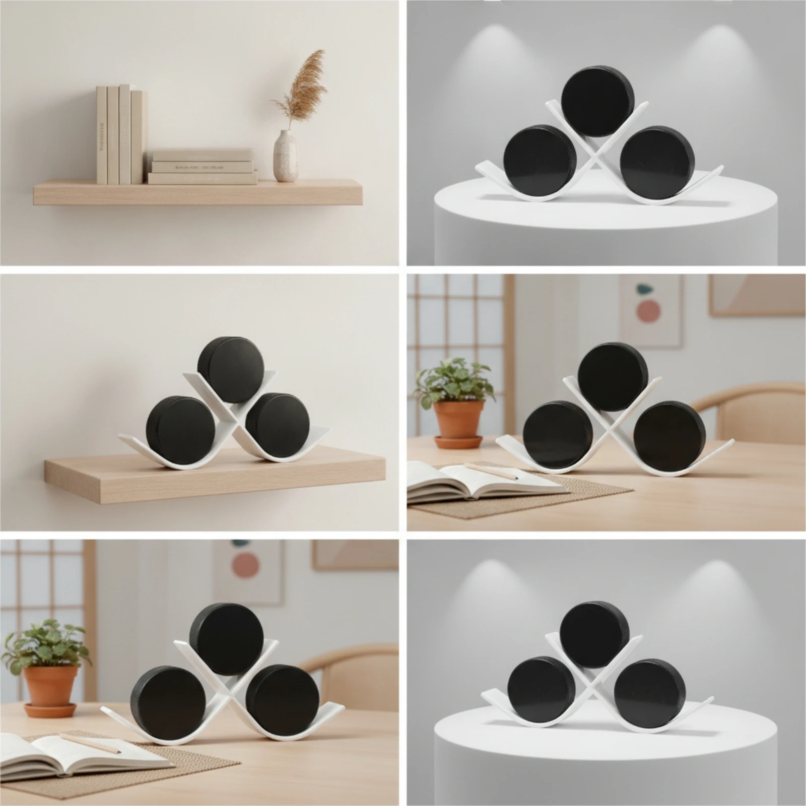 Hockey Puck Display Stand Space-Saving Hockey Puck Holder Sleek Minimalist for Collectors, Office Desk, Trophy Shelf