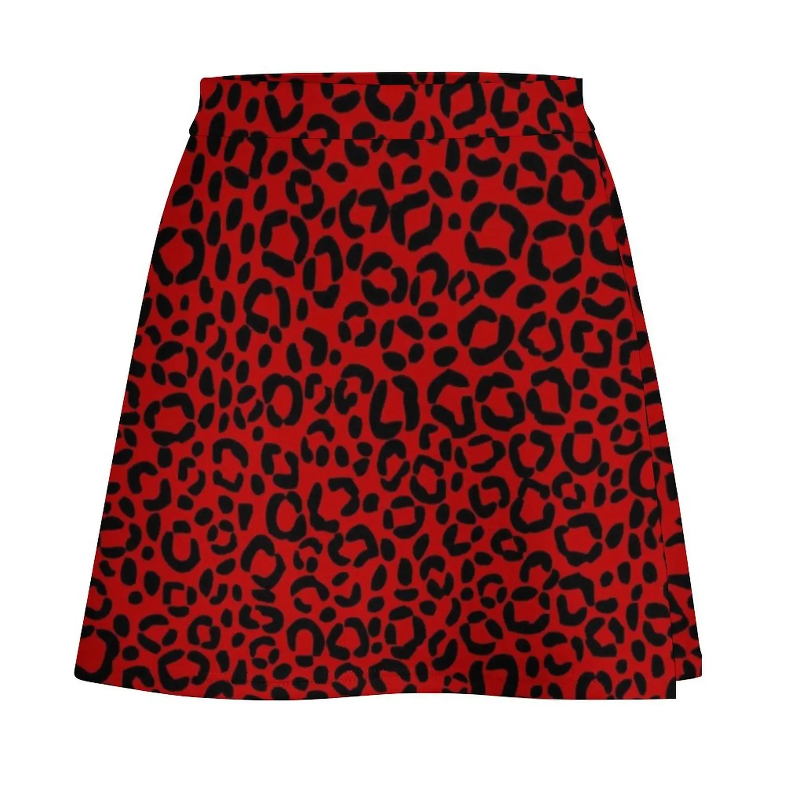 Sassy Red and Black Leopard Print Pattern Design Mini Skirt Women's skirt short skirt Mini