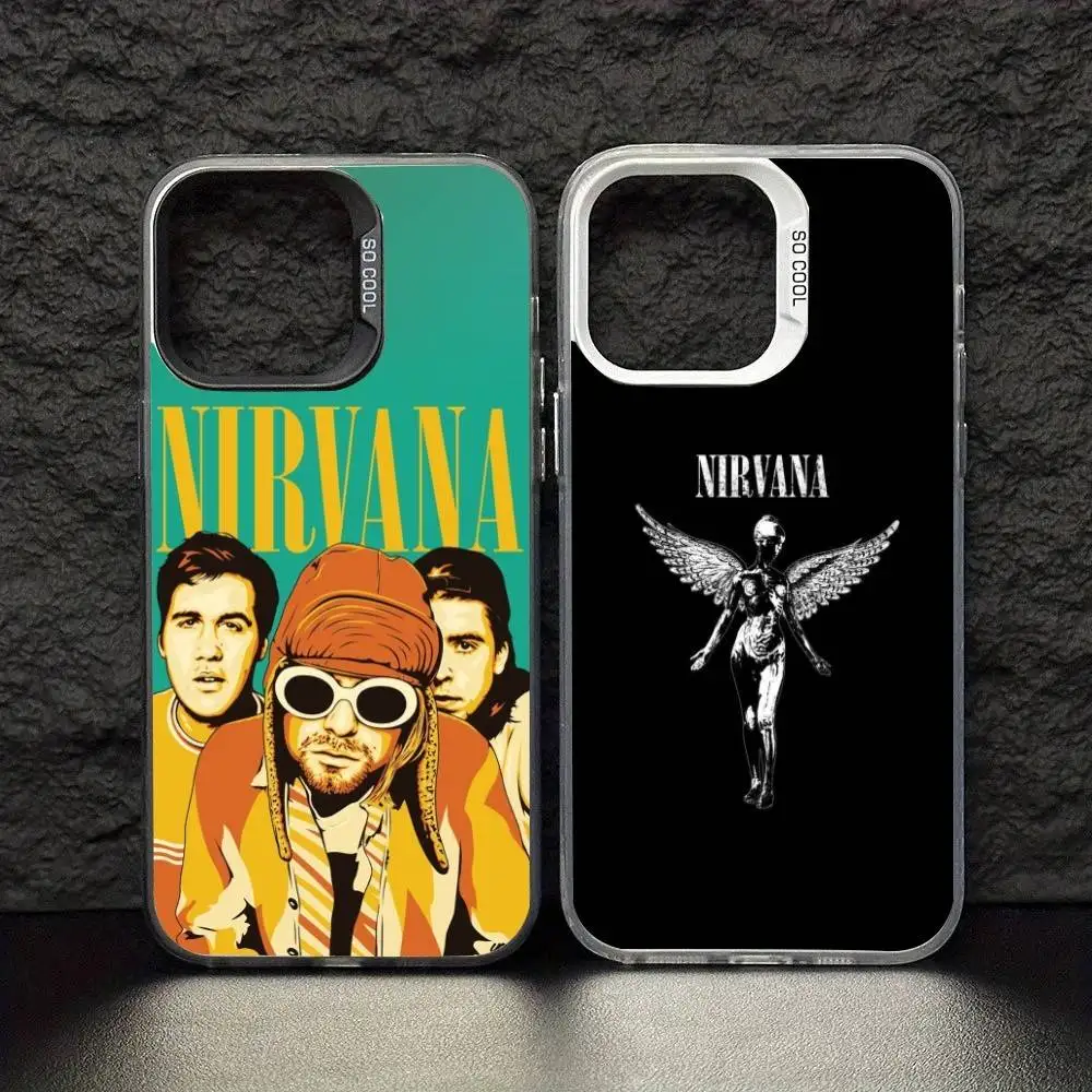 

N-Nirvana Rock Band Lamentably Phone Case For iPhone 17,16,15,14,13,12,11,Pro Max,Plus Candy Silver Cover