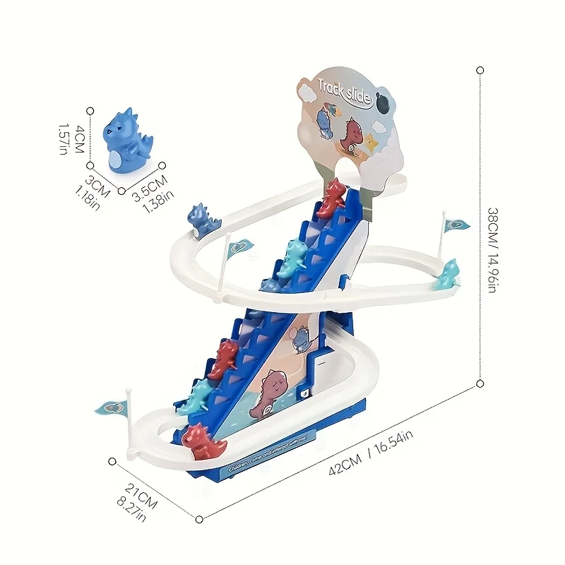 Juguete deslizante de pista de dinosaurio, escaleras trepadoras eléctricas, luz musical, juguete educativo para niños, regalo de cumpleaños