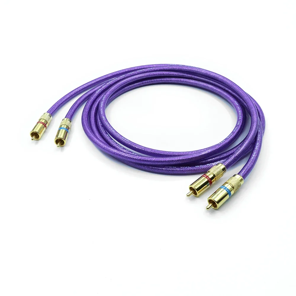 زوج جديد عالي الجودة من فان دن هول MC-SILVER IT 65 RCA كابل ربط الصوت مع قابس RCA مطلي بالذهب