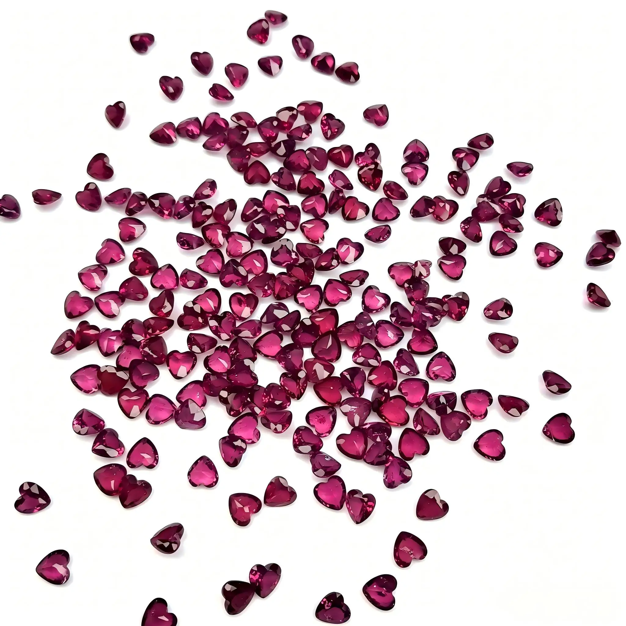 Factory Wholesale 100% Real Natural Heart Shape Purple Red Garnet Gemstone Loose Gems Diy Material for Jewelry