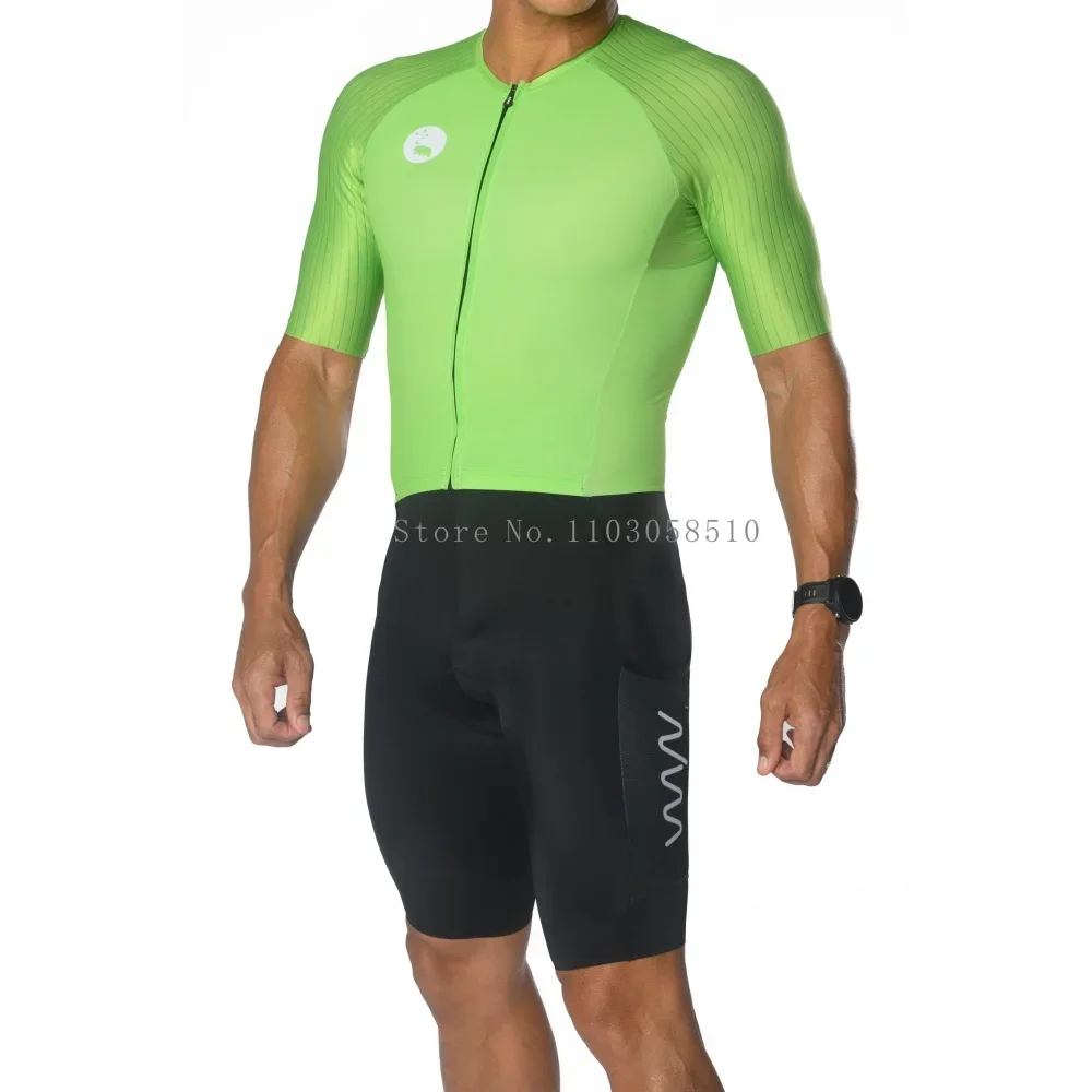 Wyn Republic Triathlon Suit Men Cycling Short Sleeve Quick Dry Jumpsuit Trisuit Skinsuit Bicycle Equipment Mono Ciclismo Hombre view 3