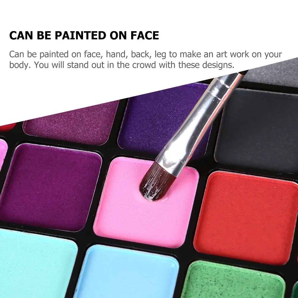1세트 페이스 페인트 수용성 바디 아트 키트 어린이 및 성인용 전문가용 컬러풀 메이크업 팔레트 안전하고 쉽게 청소 가능한 휴대용 컴팩트