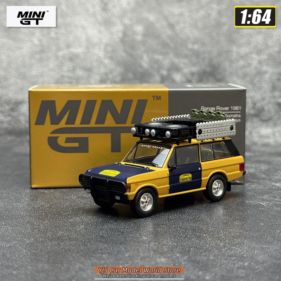 MINIGT 1:64 #1312 Range Rover Land rover 1981 Camel Cup Sumatra H. Fischer  Car Metal Material Car Model  Collection