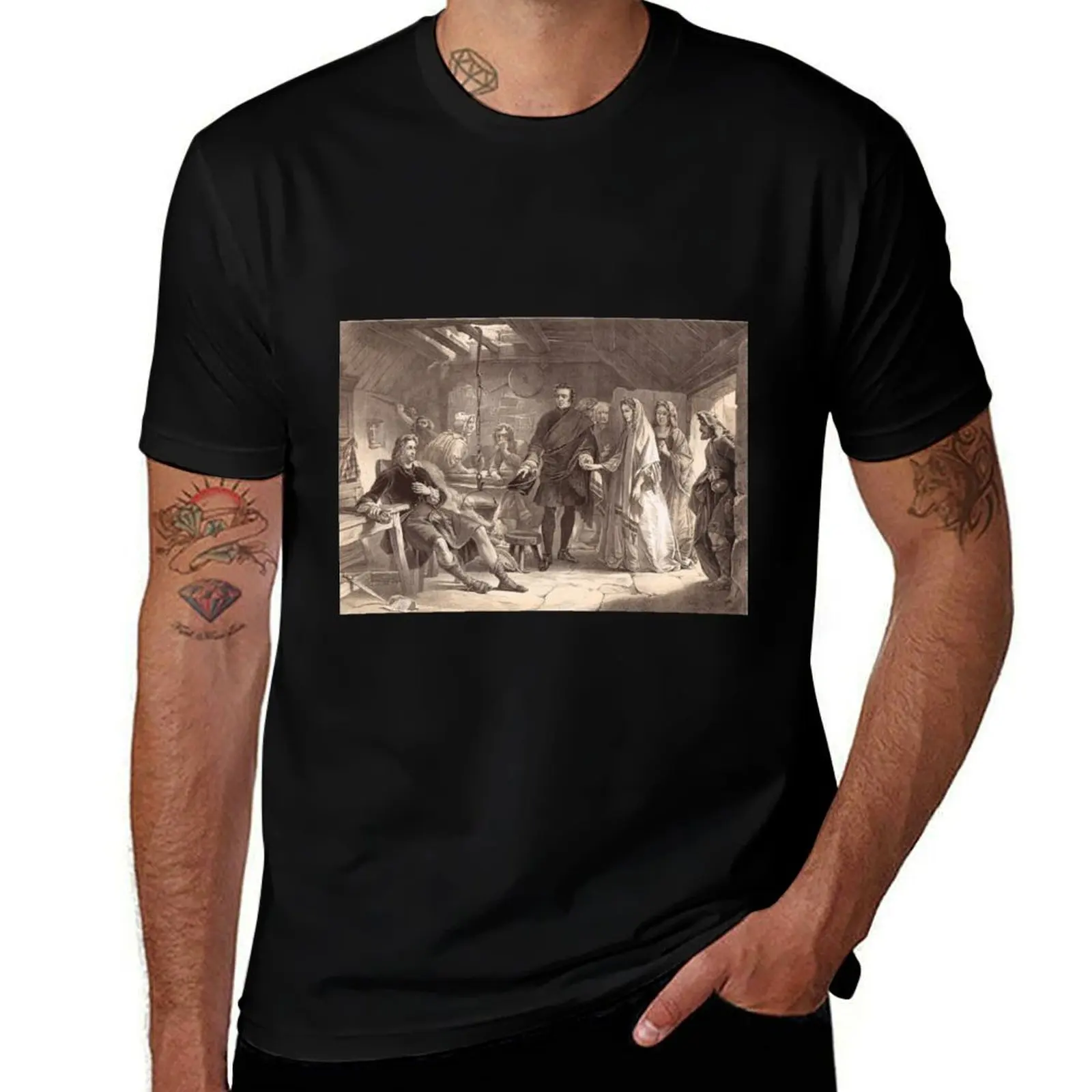 Bonny Prince Charlie Meeting Flora MacDonald 1746 T-Shirt Simple Graphic Design T-Shirt