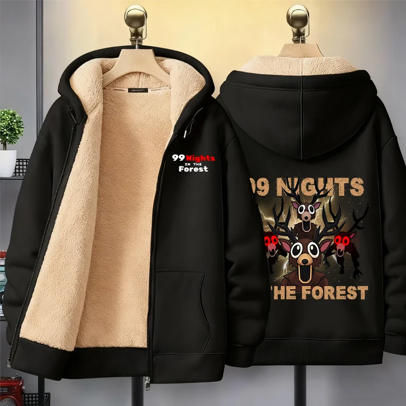

99 Nights in The Forests Sweatshirts Coats Game with Fleece Sweater Fashion Hooded Sportswear Woman Men Cardigan Warm Jackets