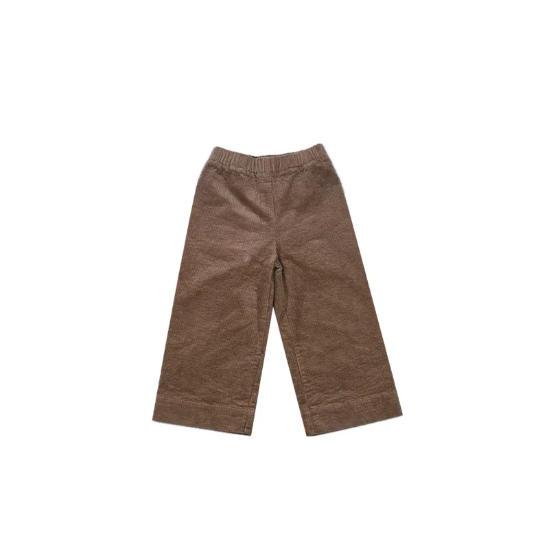 Children Clothes Corduroy Pants New Fashionable Boys and Girls Korean Style Solid Color Fashionable Kid Warm Straight Pants