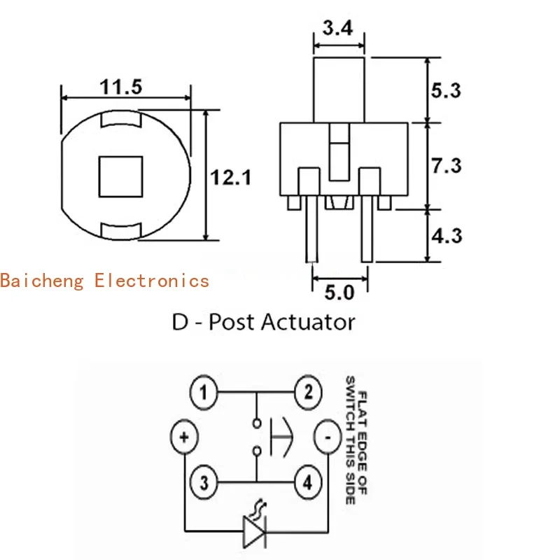10PCS Reset switch SHD2 button switch square head touch switch 4-pin coffee machine touch key