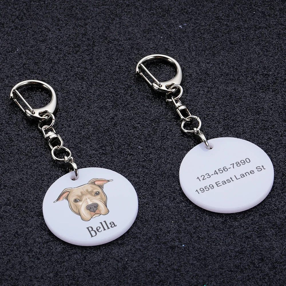 Personalized Pet ID Tags Custom Name Number Pitbull Dog ID Collars For Puppy Dog Tag Collar Nameplate Anti-lost Accessories