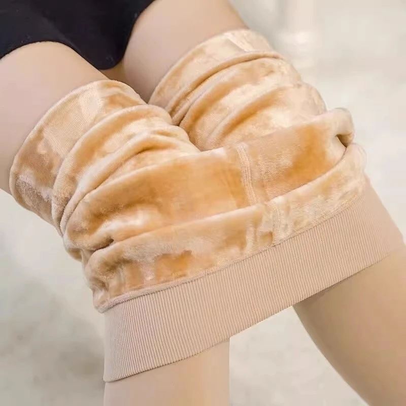 

200g 300g Soft Fleece Lining Thermal Leggings Women Sexy Hip Lift Slim Tights High Elasticity Winter Warm Thick Pants Pantyhose