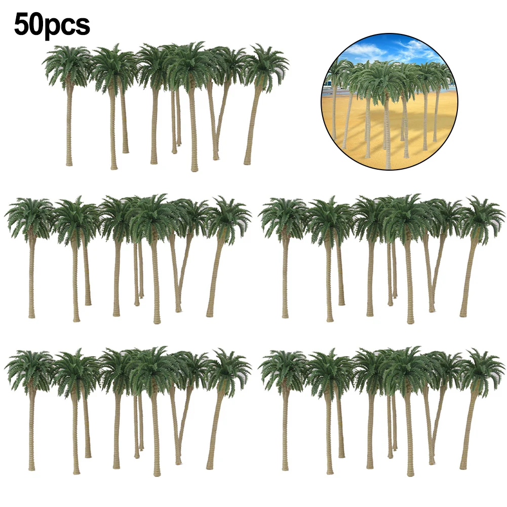 50Pcs Coconut Palm Trees For N Or HO Scale Layout Model Tree 70mm Train Tracks Or Model Making Props Wonderful Layout Model Tree