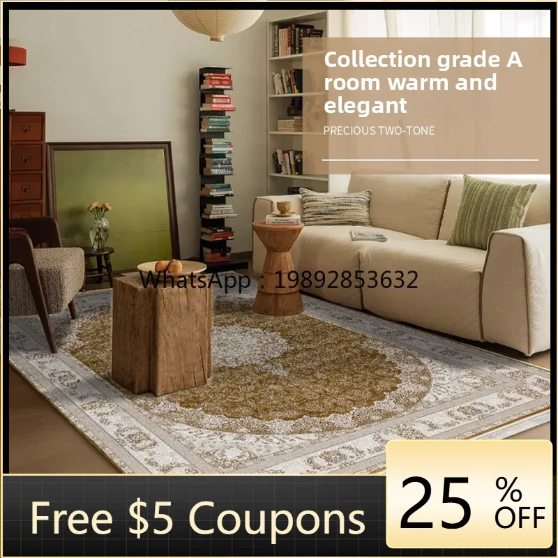

LYY Retro High-End Villa Home Living Room Carpet Light Luxury Wash-Free Easy to Clean