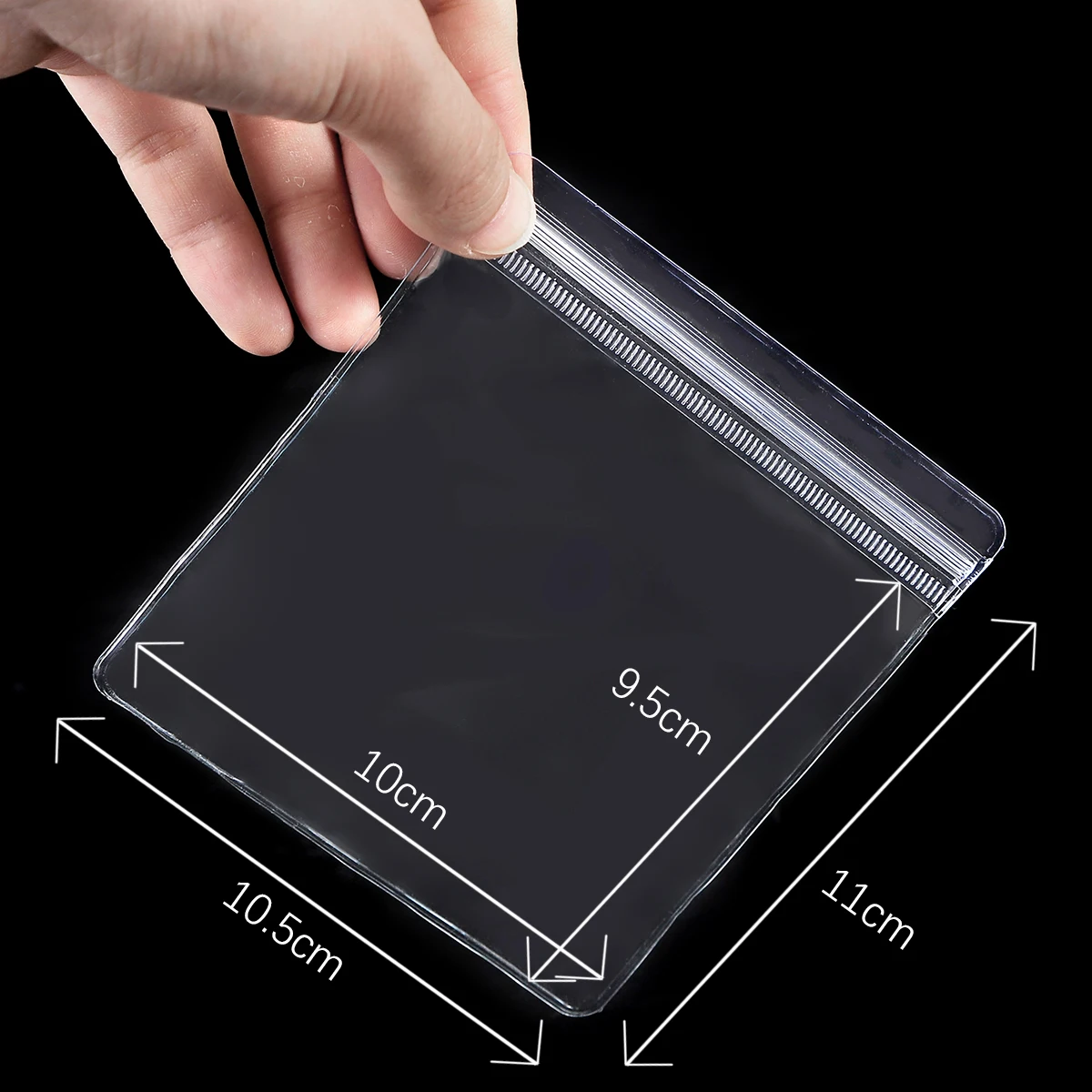 NONE PVC selbst dichtende Kunststoff-Edelstein-Reiß verschluss tasche, wieder verwendbare dicke transparente Reiß verschluss tasche, Geschenk verpackung Aufbewahrung tasche 10/50p 6