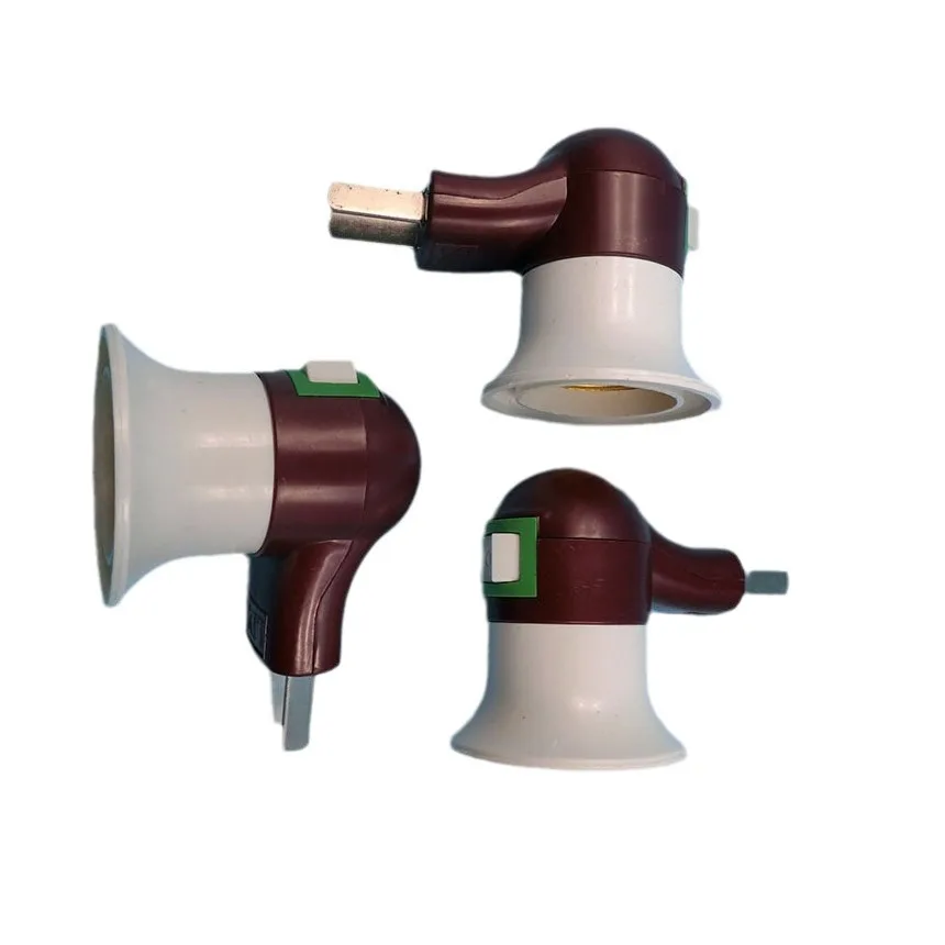 5Pcs/lot  Lamp Base E27 LED Light Male Socket To EU/US Type Plug Adapter Converter For Bulb Holder With ON/OFF Button White